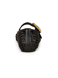 Gina Woven Leather Mary Jane Flats