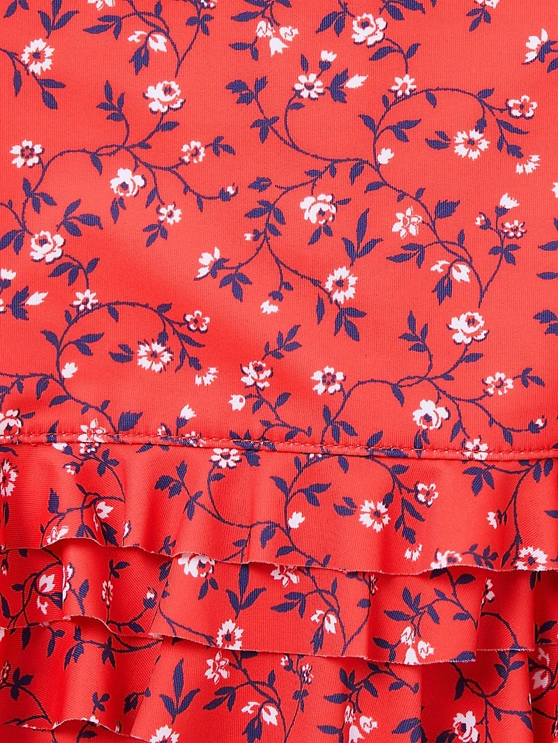 Baby Girl's Floral Rashguard Swimsuit & Hat Set