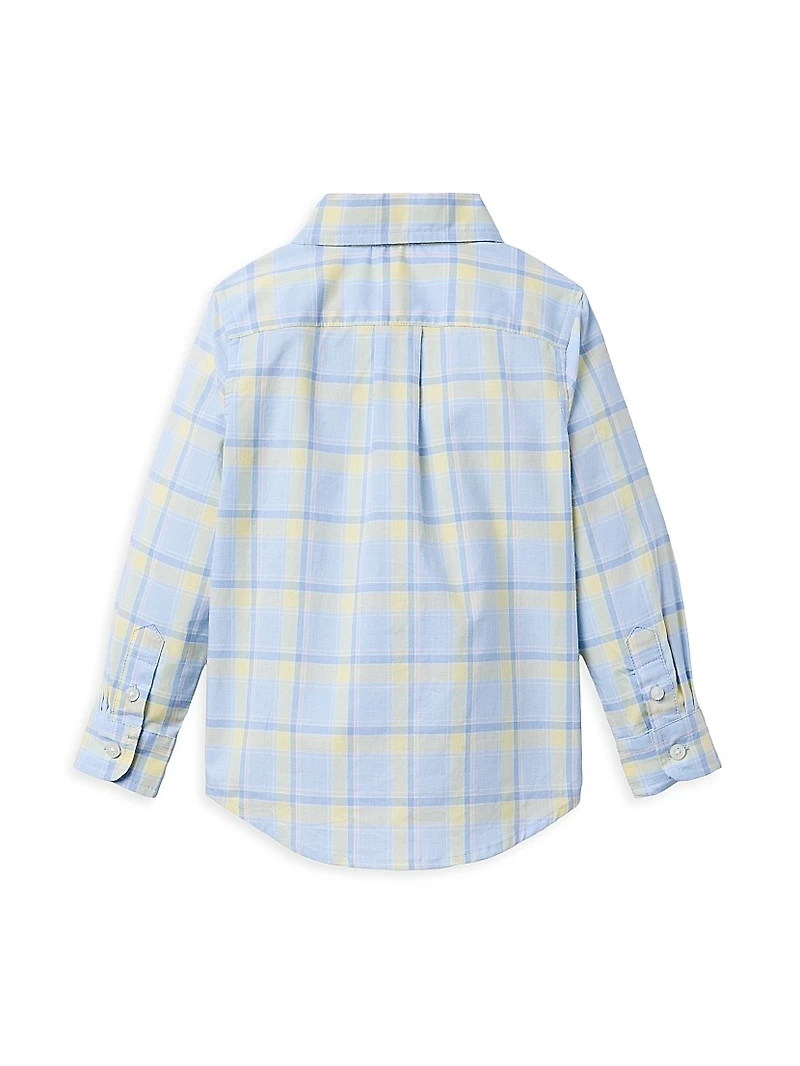 Little Boy's & Plaid Shirt Shorts Set