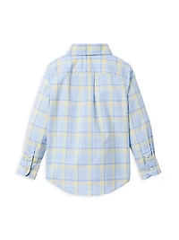 Little Boy's & Plaid Shirt Shorts Set