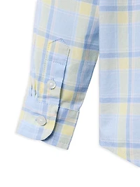 Little Boy's & Plaid Shirt Shorts Set