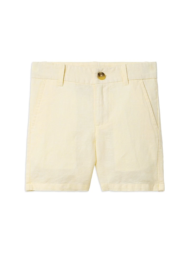 Little Boy's & Plaid Shirt Shorts Set