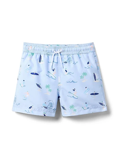 Little Boy's & Surfer T-Shirt Swim Trunks Set