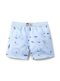 Little Boy's & Surfer T-Shirt Swim Trunks Set