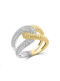 14K White & Yellow Gold & 0.74 TCW Diamond Ring
