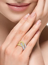 14K White & Yellow Gold & 0.74 TCW Diamond Ring