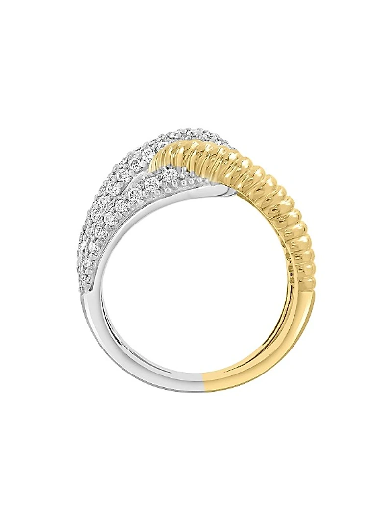 14K White & Yellow Gold & 0.74 TCW Diamond Ring