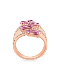 14K Rose Gold, Pink Sapphire & 0.21 TCW Diamond Ring