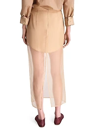 Sylkie Shirt Tail Midi-Skirt