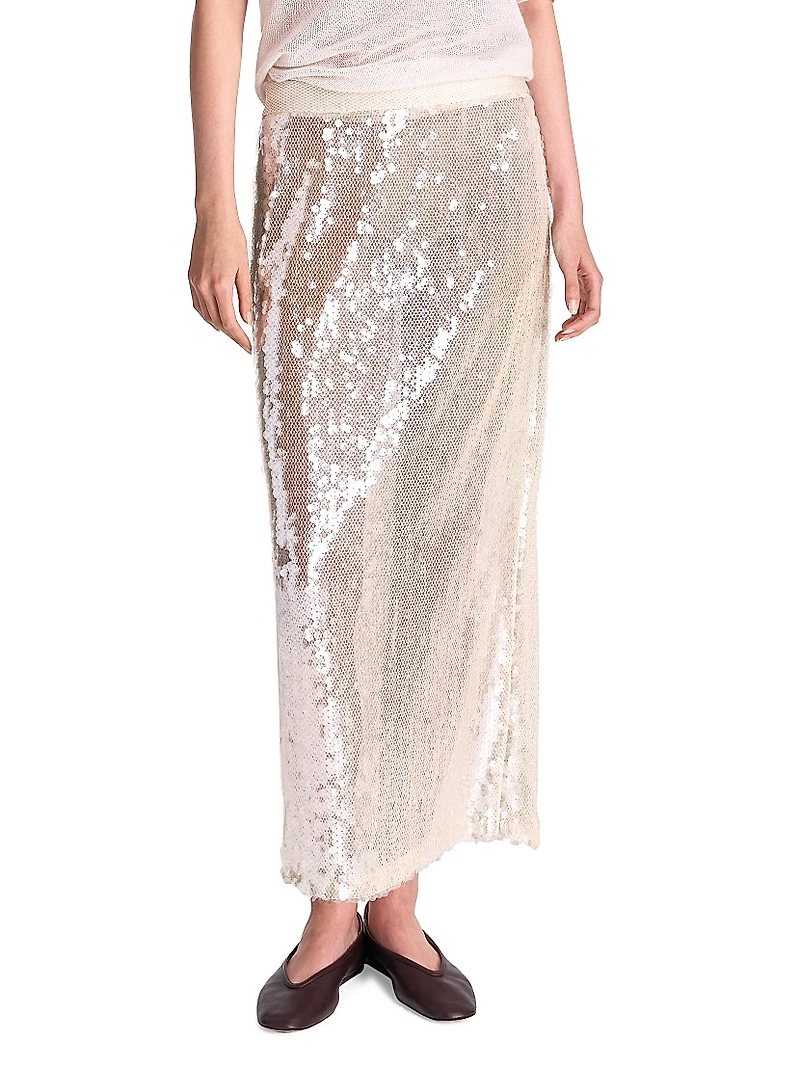 Sylkie Sequined Midi-Skirt