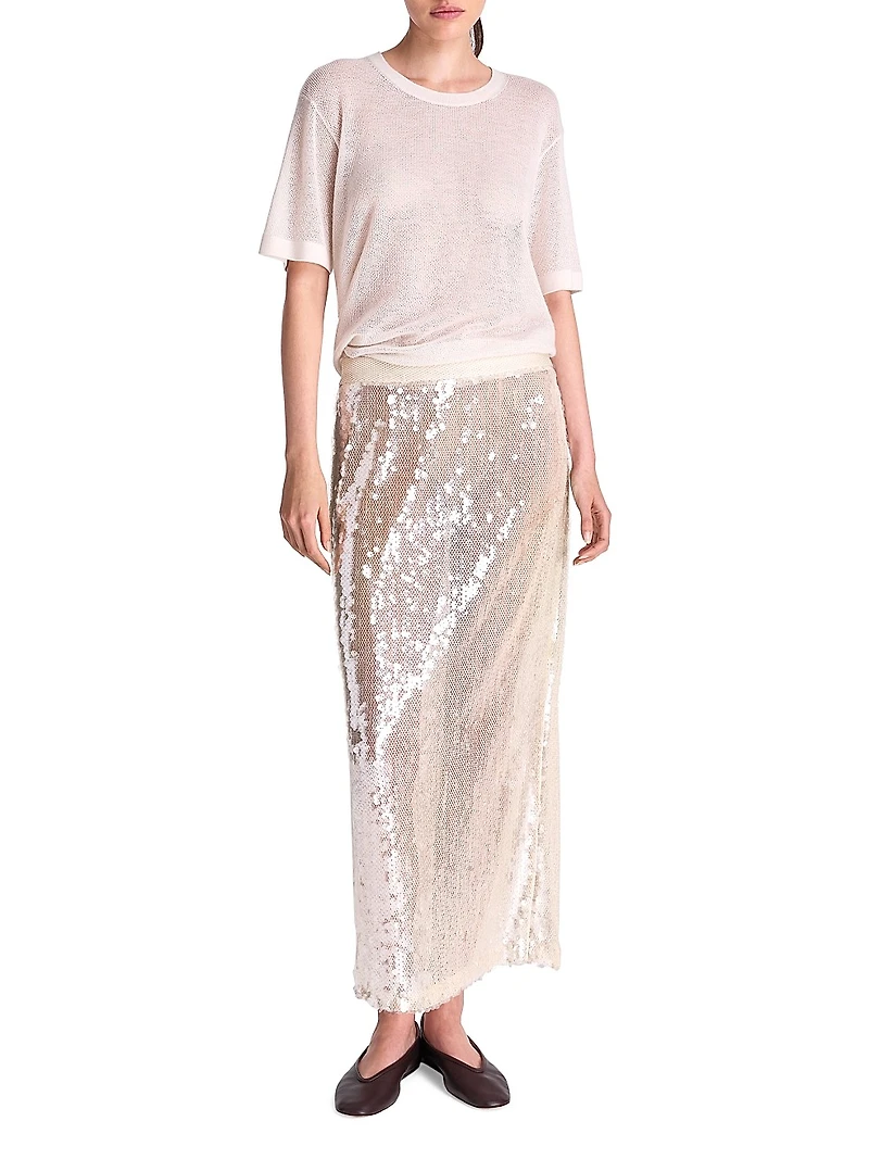 Sylkie Sequined Midi-Skirt