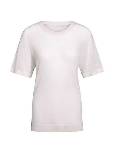 Oversized Pointelle Cashmere T-Shirt