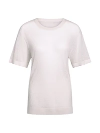 Oversized Pointelle Cashmere T-Shirt