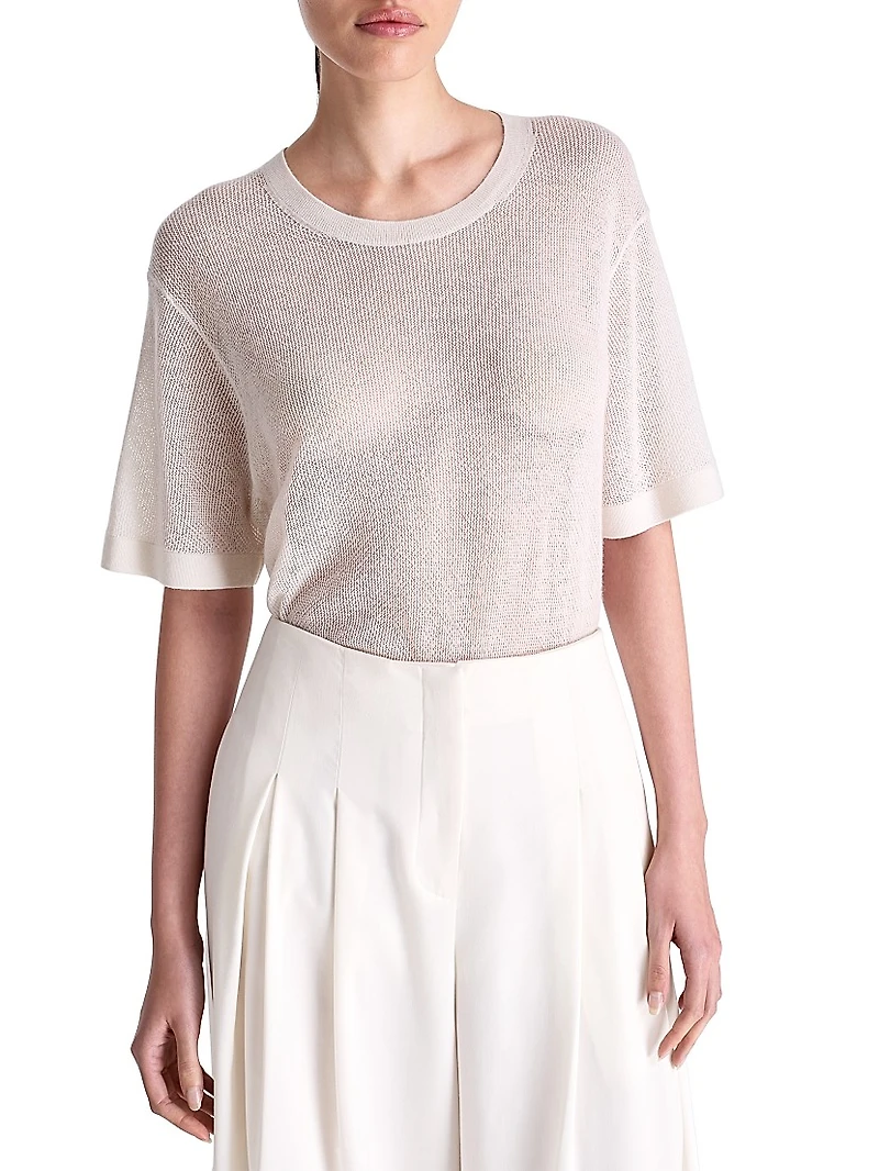Oversized Pointelle Cashmere T-Shirt