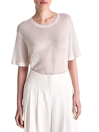 Oversized Pointelle Cashmere T-Shirt