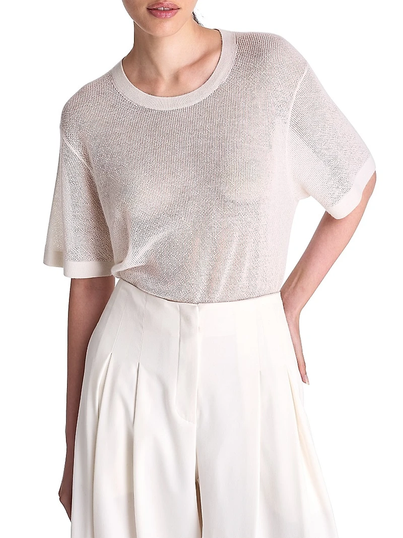 Oversized Pointelle Cashmere T-Shirt