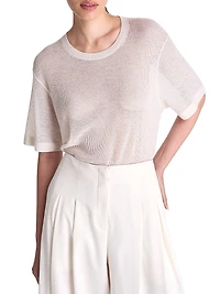 Oversized Pointelle Cashmere T-Shirt