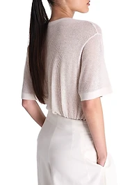 Oversized Pointelle Cashmere T-Shirt