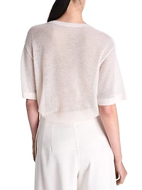 Oversized Pointelle Cashmere T-Shirt