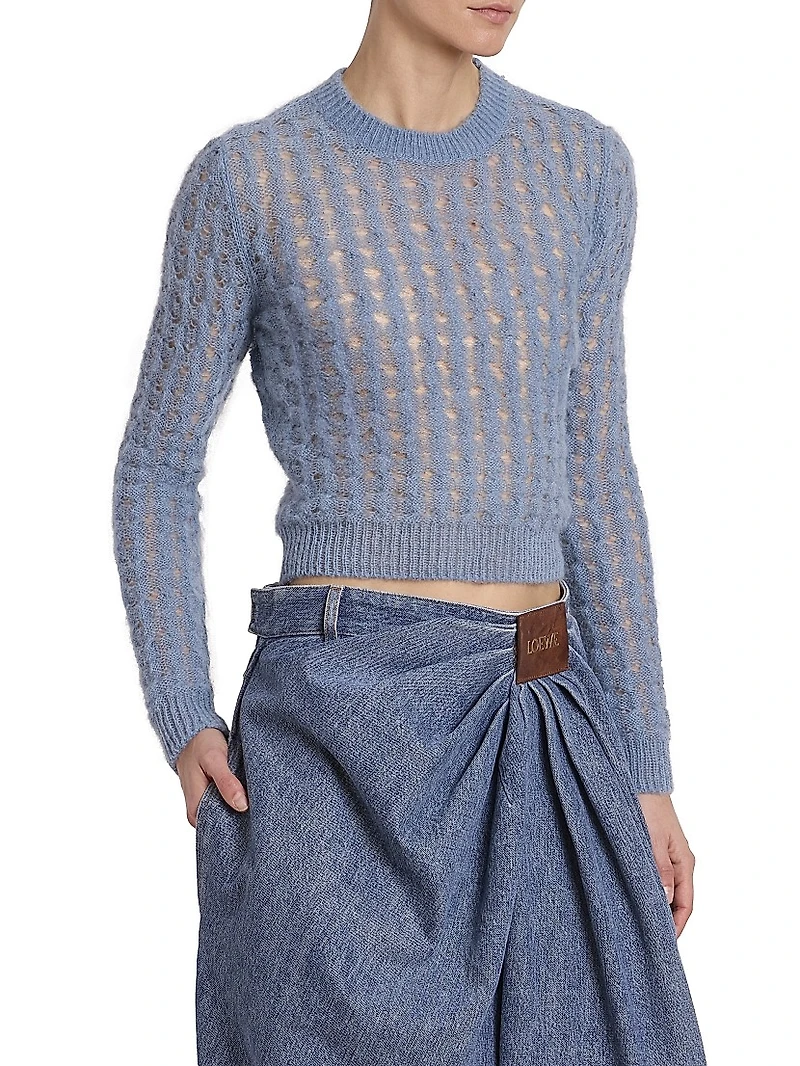 Mohair Cable-Knit Sweater