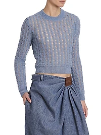 Mohair Cable-Knit Sweater