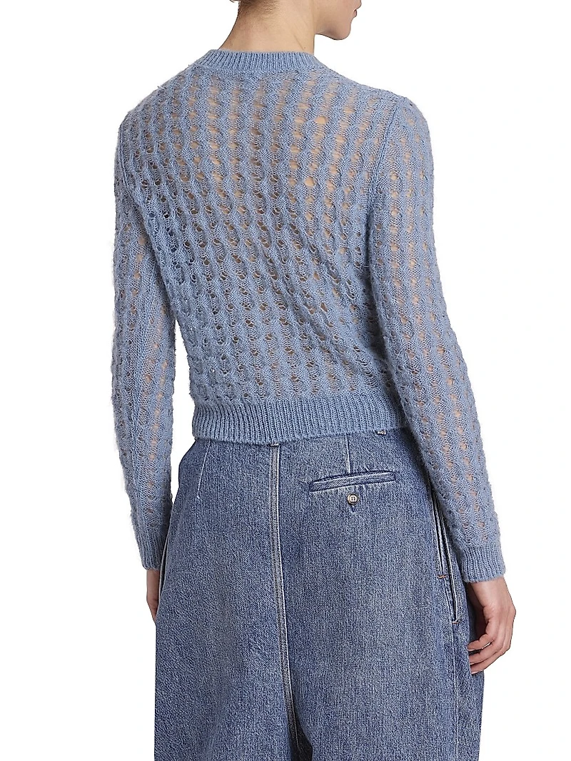 Mohair Cable-Knit Sweater