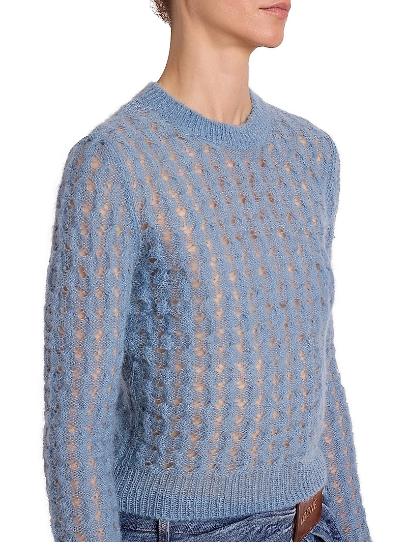 Mohair Cable-Knit Sweater