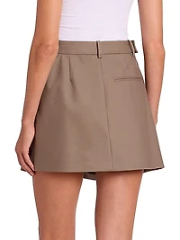 Draped Cotton-Silk Skirt