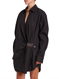 Draped Mini Shirtdress