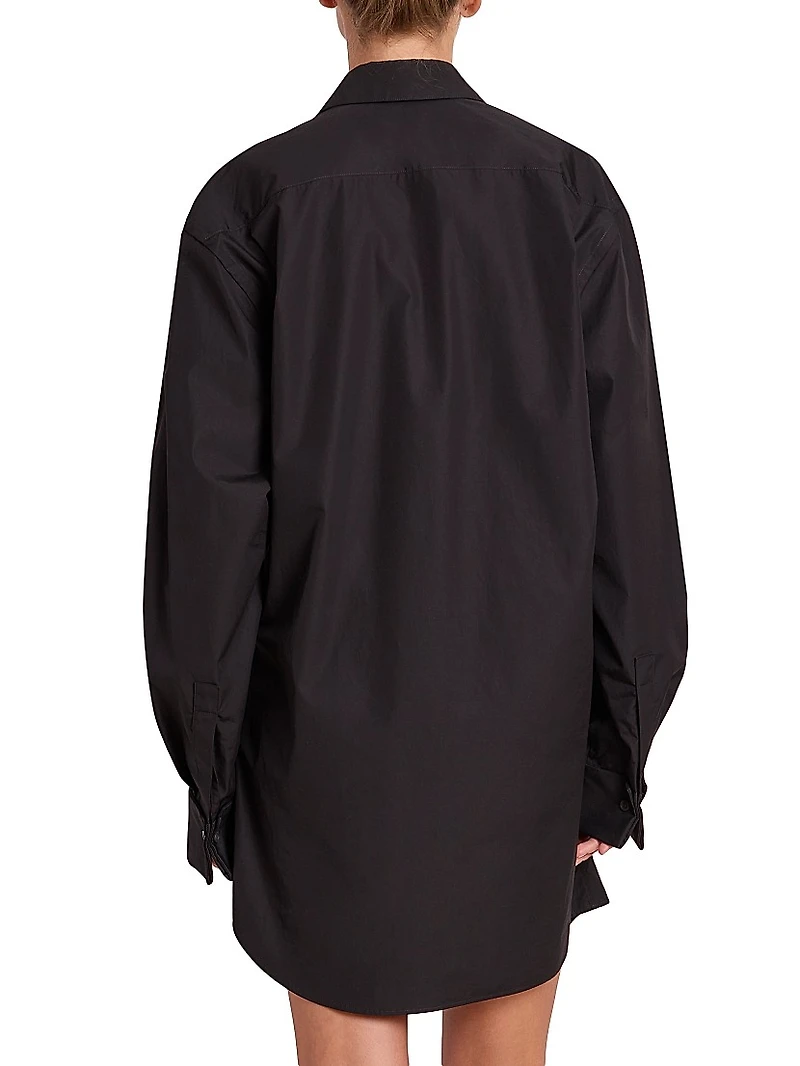 Draped Mini Shirtdress