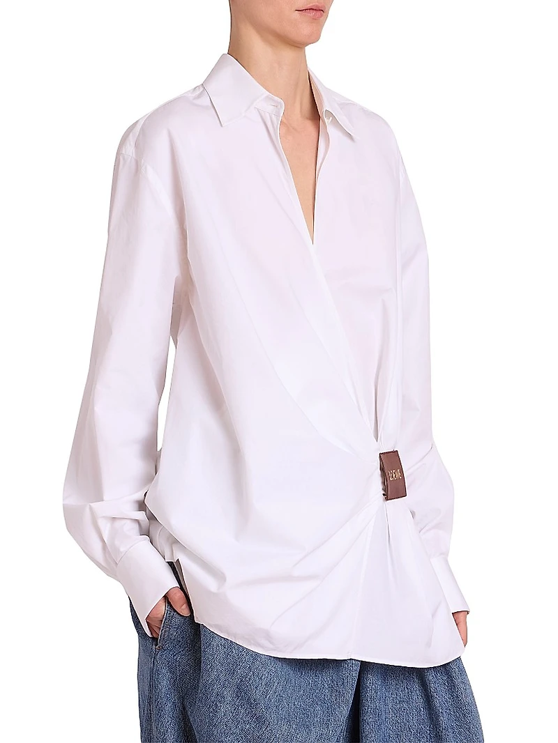 Draped Cotton Shirt