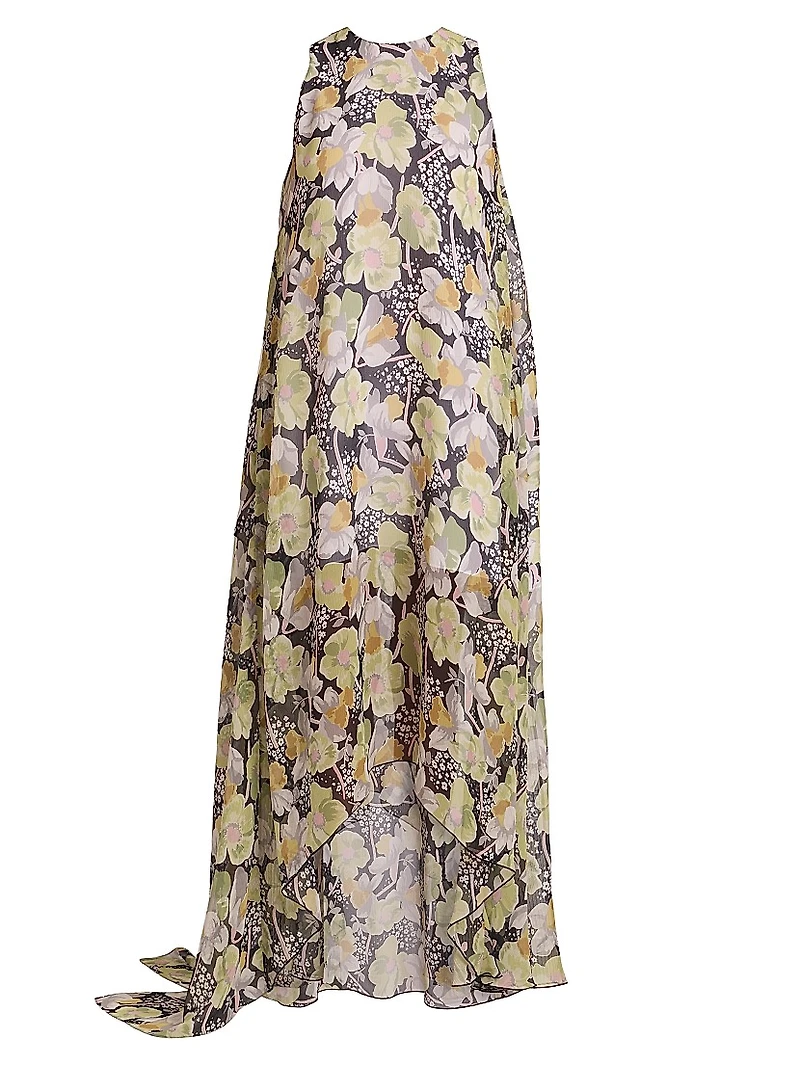 Floral Silk Relaxed Gown