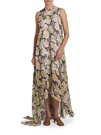 Floral Silk Relaxed Gown