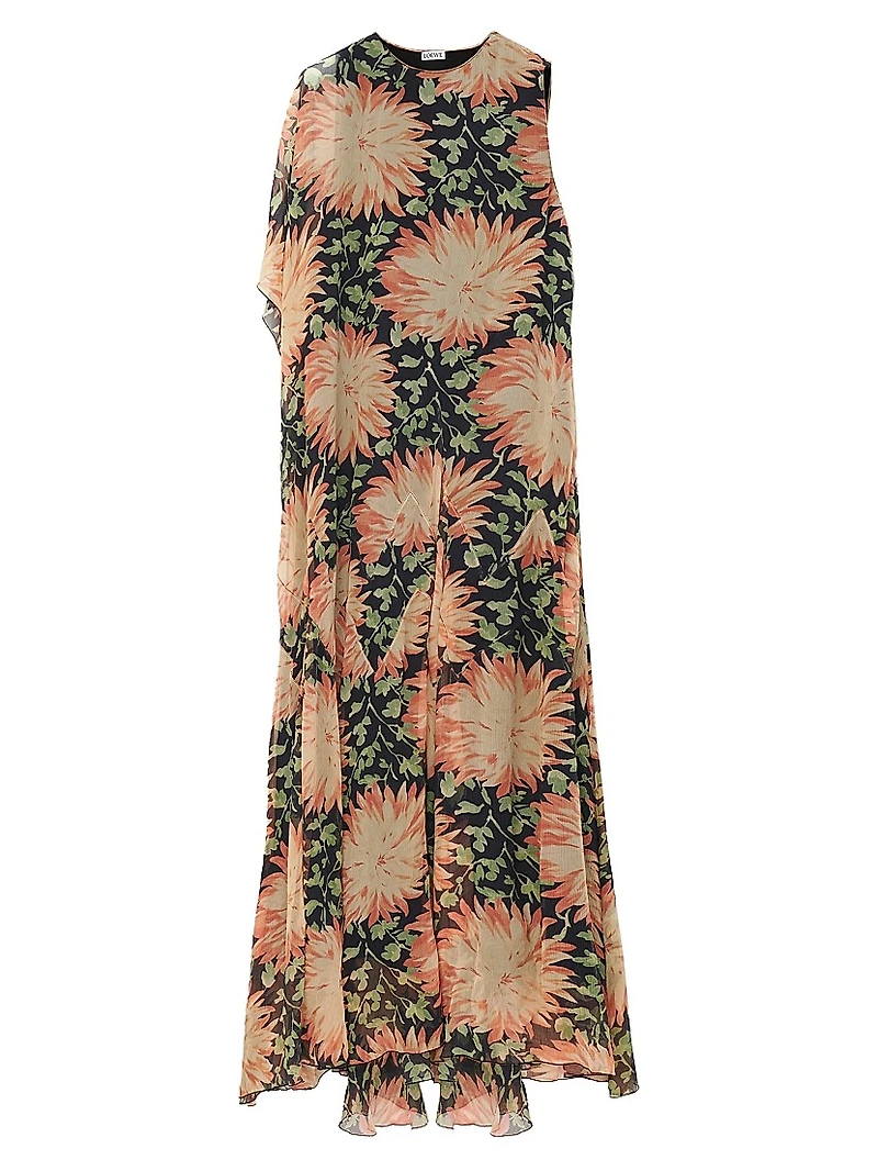Floral Silk Maxi Dress