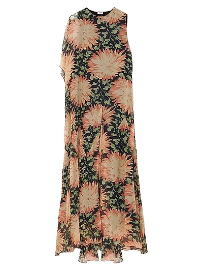 Floral Silk Maxi Dress