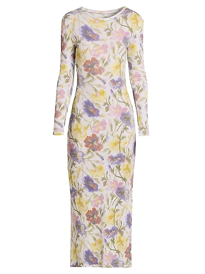 Floral Body-Con Midi-Dress