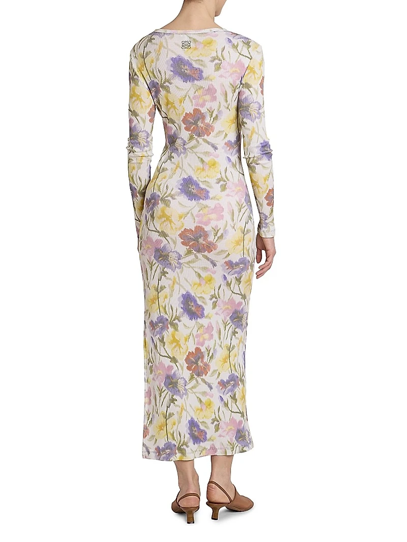 Floral Body-Con Midi-Dress