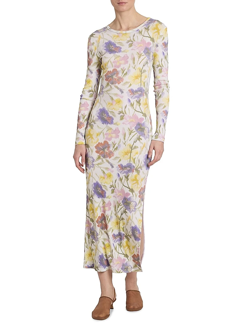 Floral Body-Con Midi-Dress