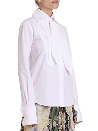 Tie-Neck Cotton Shirt
