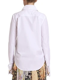 Tie-Neck Cotton Shirt