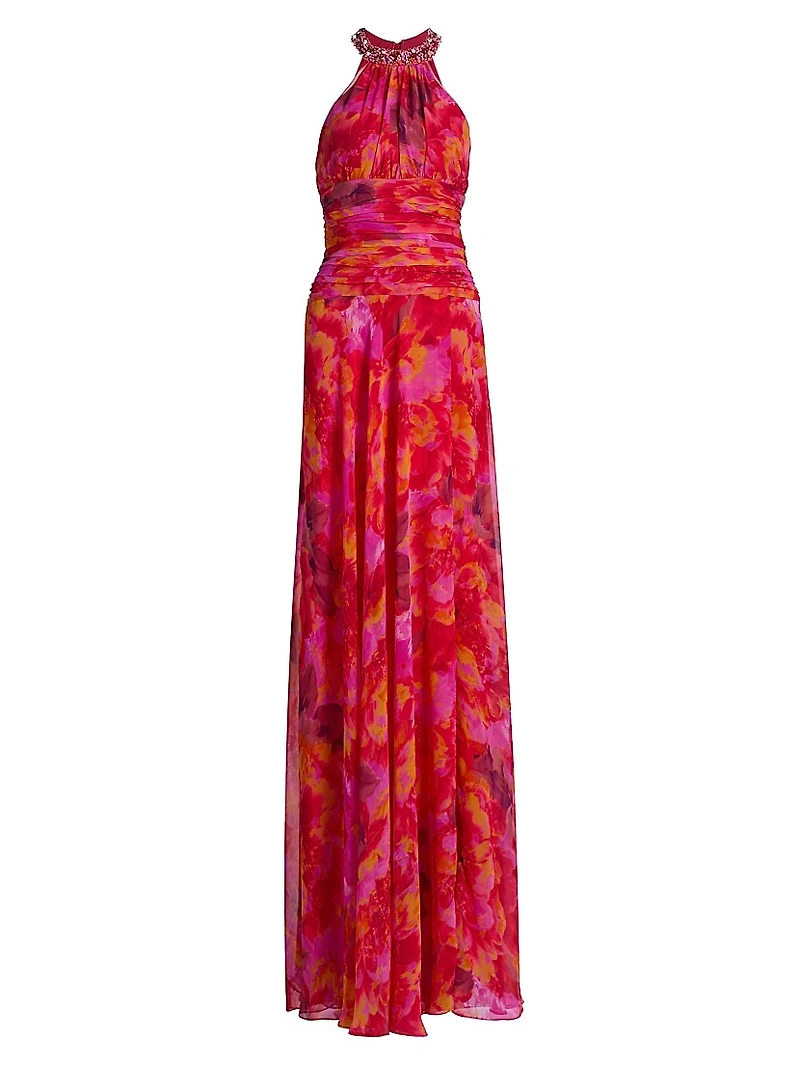 Floral Halterneck Gown
