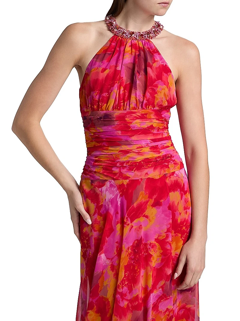 Floral Halterneck Gown