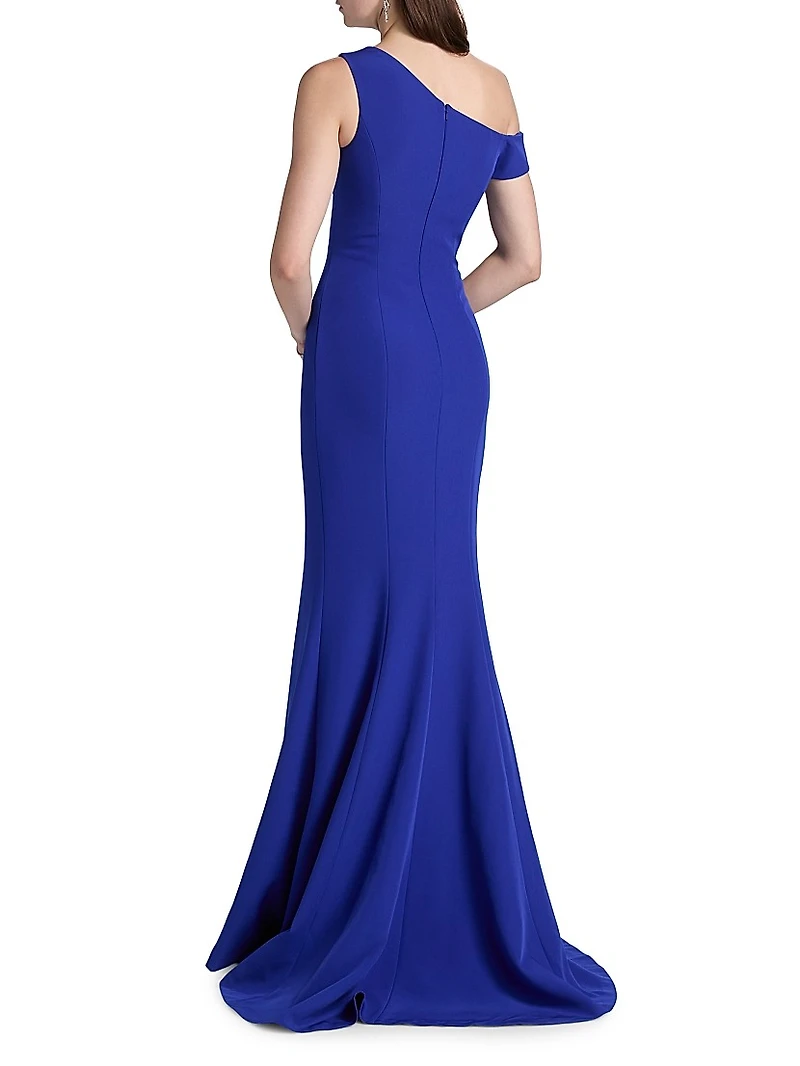 Ruffled One-Shoulder Gown