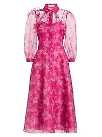 Floral Illusion Midi-Shirtdress