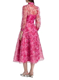 Floral Illusion Midi-Shirtdress