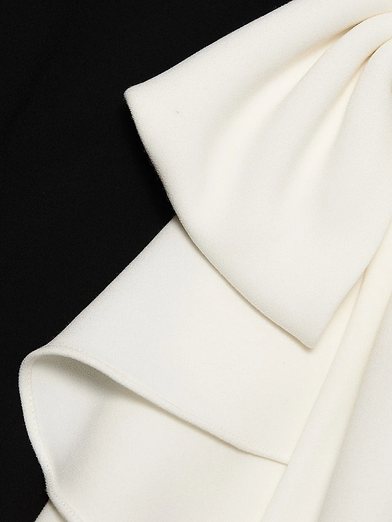 Two-Tone Off-the-Shoulder Column Gown