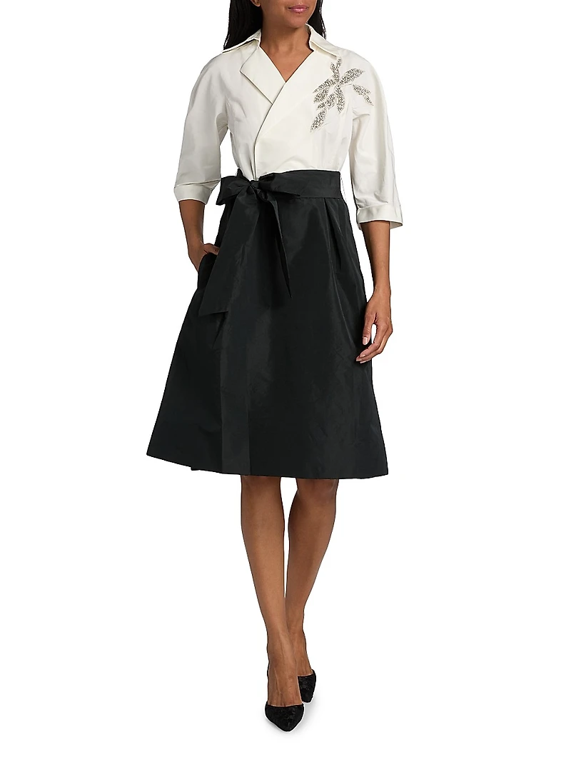 Taffeta Shirtwaist Cocktail Dres