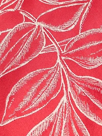 Botanical Jacquard Puff Sleeve Cocktail Dress