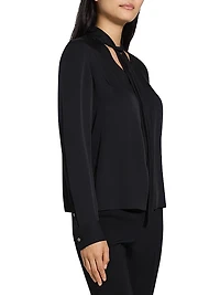Silk Tie-Neck Blouse