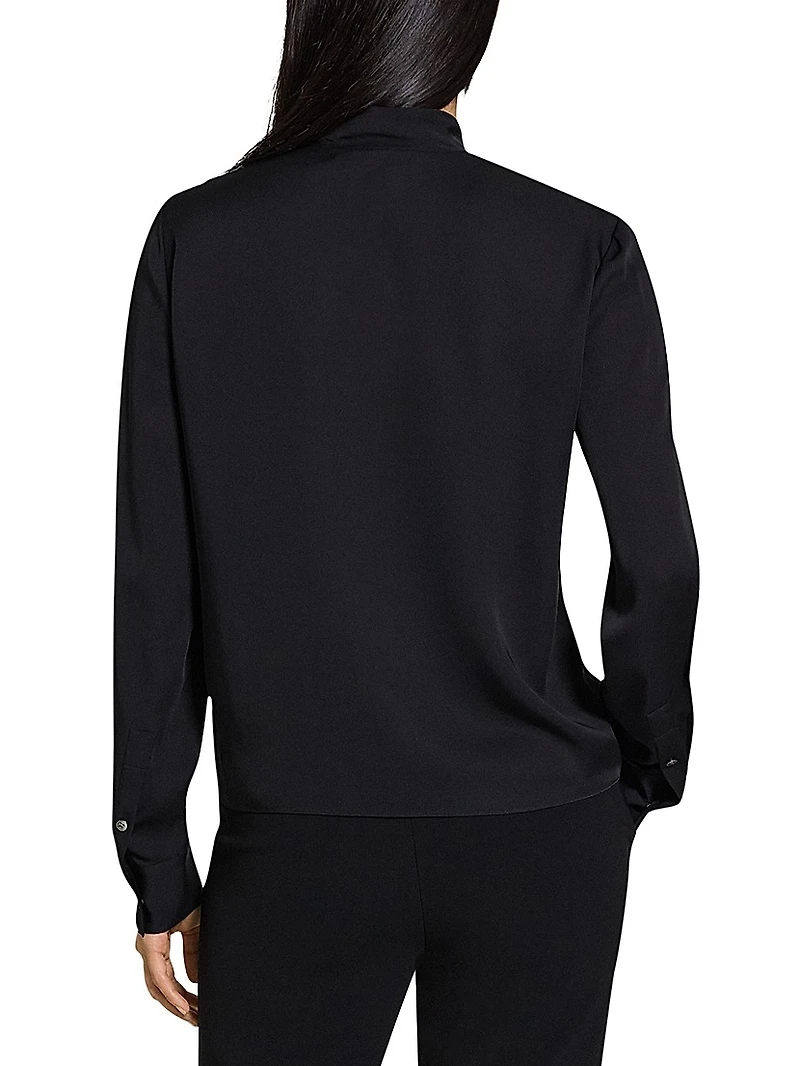 Silk Tie-Neck Blouse